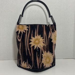 PROUD Mary & Co black neutral beaded satchel bag